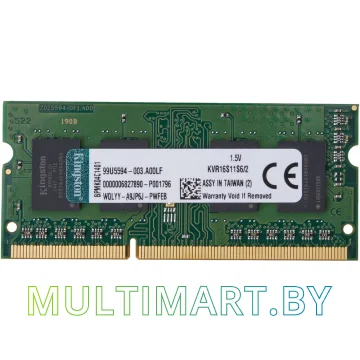 Оперативная память Kingston ValueRAM 2GB DDR3 SO-DIMM PC3-12800 (KVR16S11S6/2)